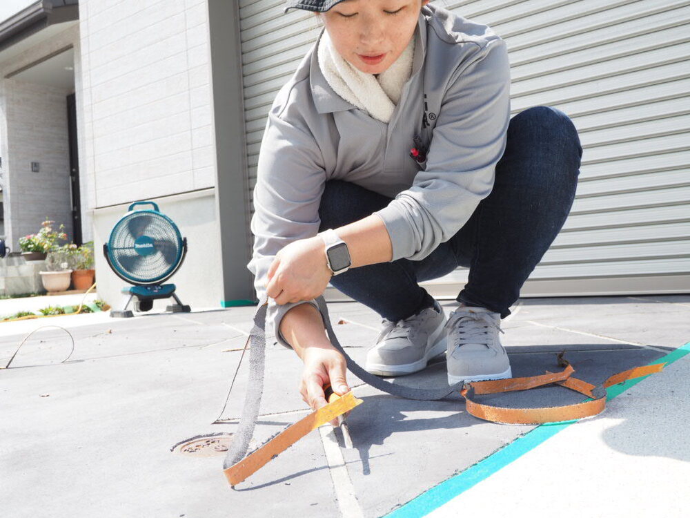柳樂さん施工中
